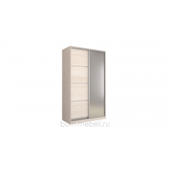 Шкаф-купе двухдверный 140 см (шамони светлый+зеркало)