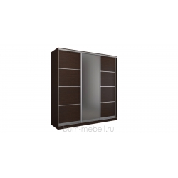 Шкаф-купе трехдверный 240 см (венге+зеркало)