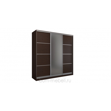 Шкаф-купе трехдверный 240 см (венге+зеркало)