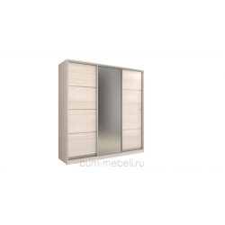 Шкаф-купе трехдверный 240 см (шамони светлый+зеркало)