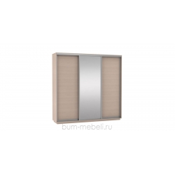 Шкаф-купе трехдверный 240 см (дуб молочный+зеркало)