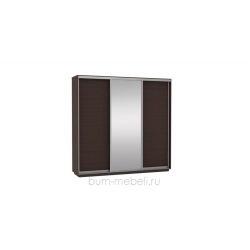 Шкаф-купе трехдверный 240 см (венге+зеркало)