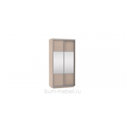 Шкаф-купе двухдверный 120 см (дуб молочный/комбинированный)