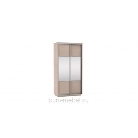 Шкаф-купе двухдверный 120 см (дуб молочный/комбинированный)