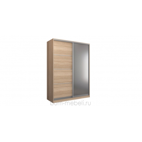 Шкаф-купе двухдверный 180 см (сонома+зеркало)