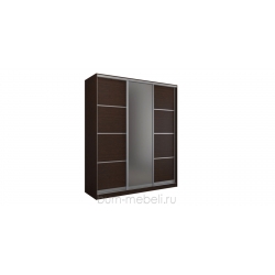 Шкаф-купе трехдверный 210 см (венге+зеркало)