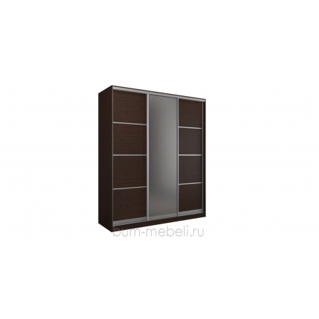 Шкаф-купе трехдверный 210 см (венге+зеркало)
