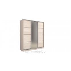 Шкаф-купе трехдверный 210 см (шамони светлый+зеркало)
